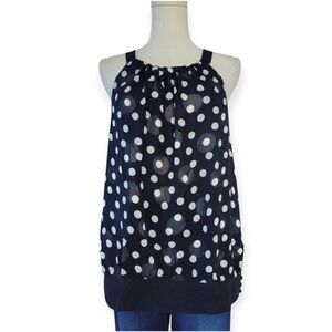 Ann Taylor Silk Sheer Polka Dot Tank Womens Size 14